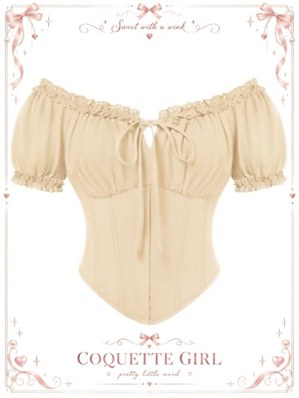 Renaissance Corset Top Off Shoulder Lace Blouse